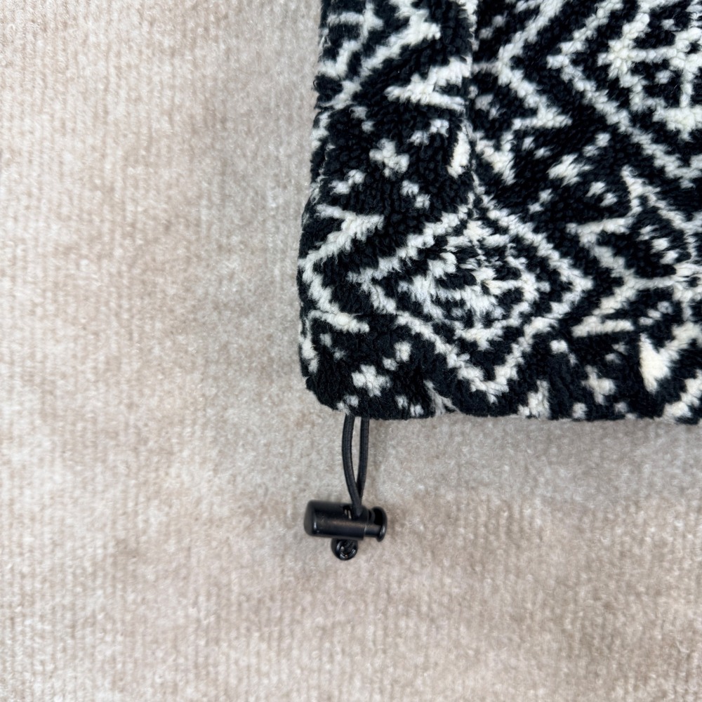 BRITCHES Fair Isle Fleece Zip Up Jacket Black White Blue XL Made in USA Aztec - Picture 8 of 11